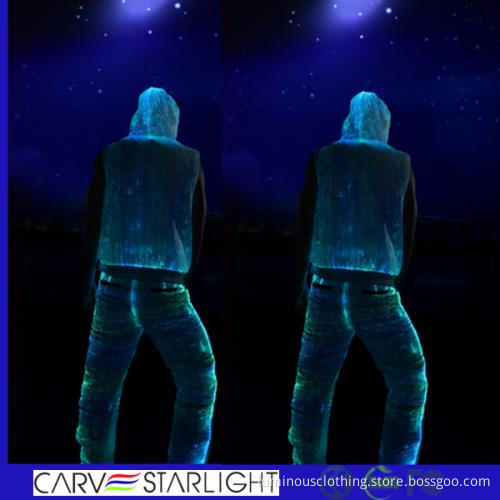 Hot sell optic fiber luminous no zipper hoodie jacket t shirt hoodie clothing fashion 2016